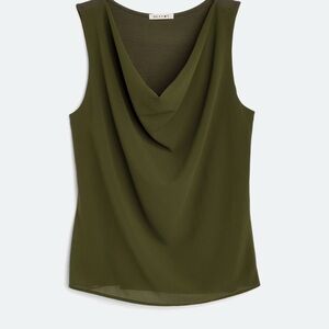Beautiful olive colored cowl-neck, neck top. XXL